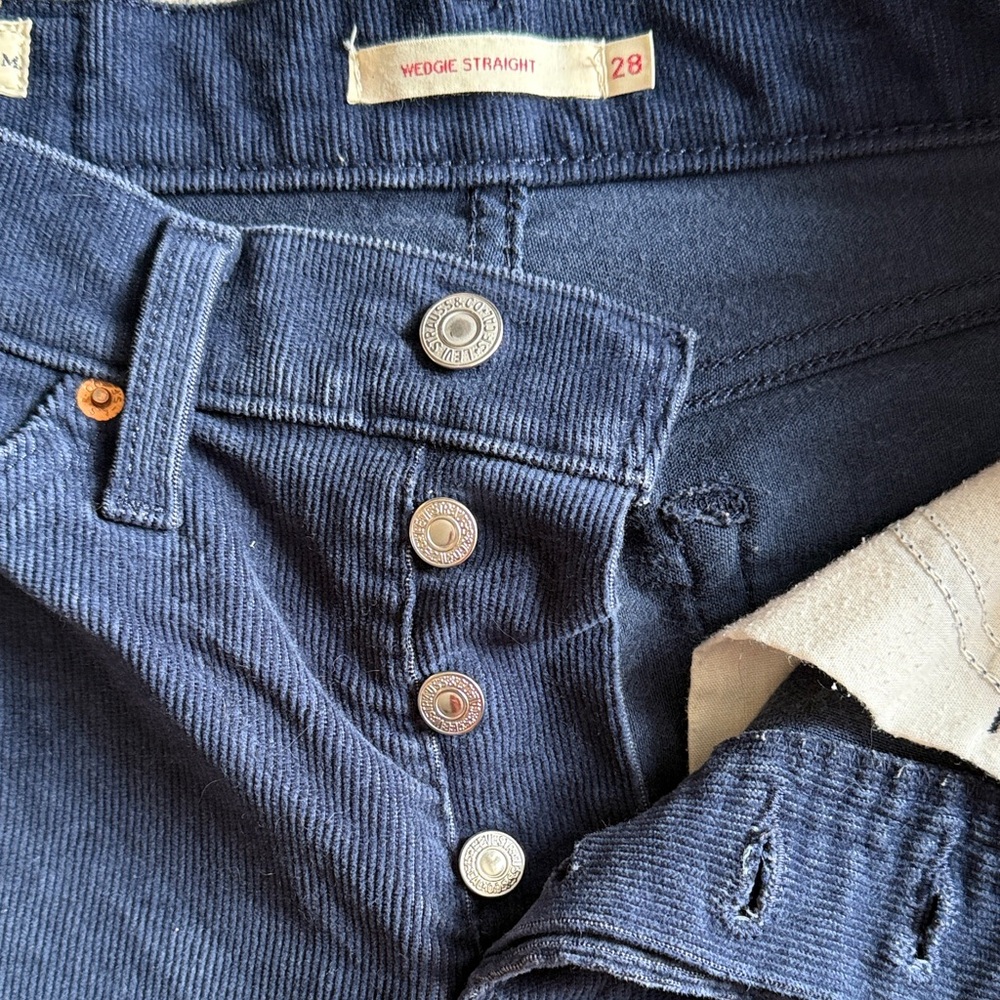 Levi's Women's Straight Leg Pants - Navy Blue - Picture 3 of 5
